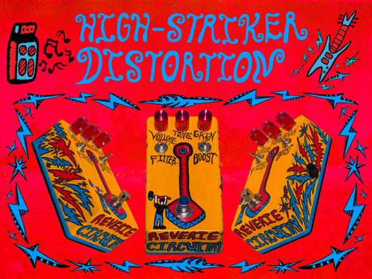 HIGH-STRIKER DISTORTION • DEEP YELLOW, RED, CARIBBEAN COAST • CUSTOM • HAND-PAINTED (LTD TO 1)